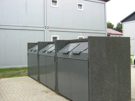 Drei Mülltonnencontainer Avantgarde 1100 von Paul Wolff in Perlmutt schwarz